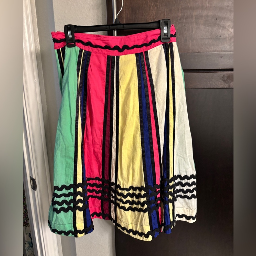 Colorblock 100% cotton Midi skirt size 2